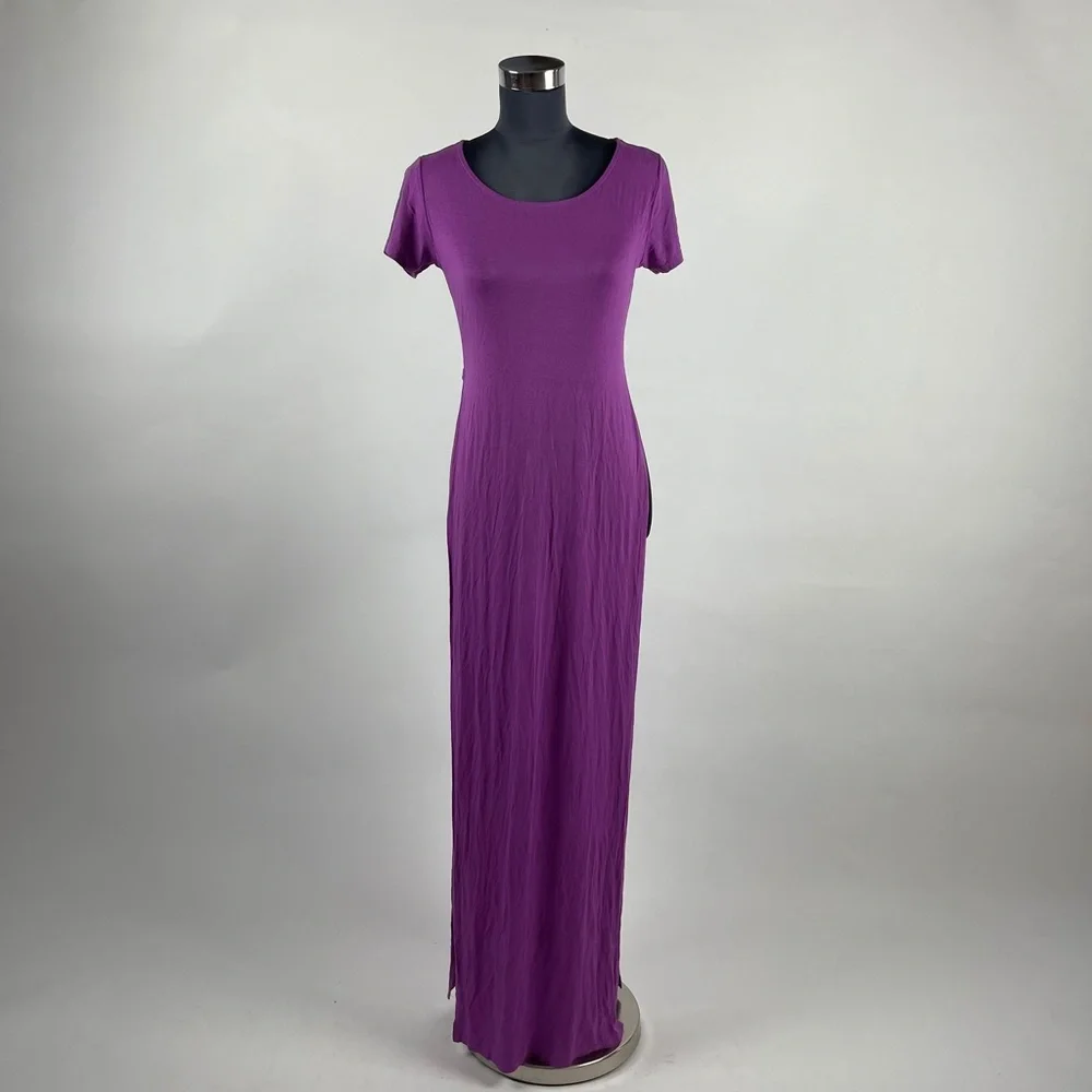 High Slit Purple Maxi Top - Picture 2 of 6
